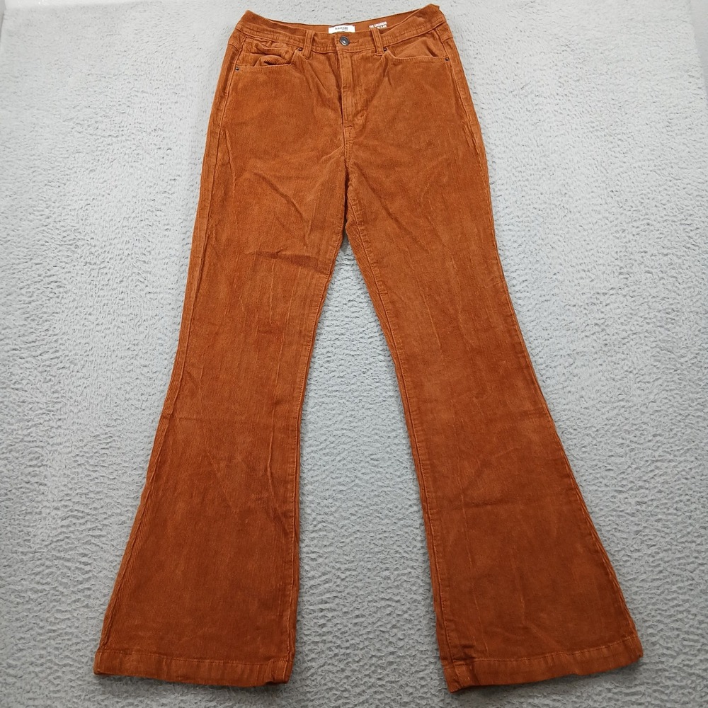 Kensie Savannah High Rise Flare Corduroy Pants Women's‎ 8/29 Rust Orange EUC